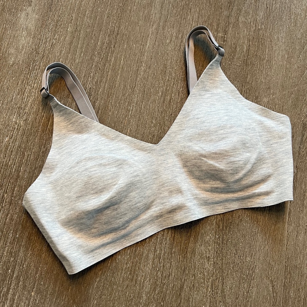 Aerie Real Free Wireless Cotton Padded Bralette Small Heather Grey NWOT
